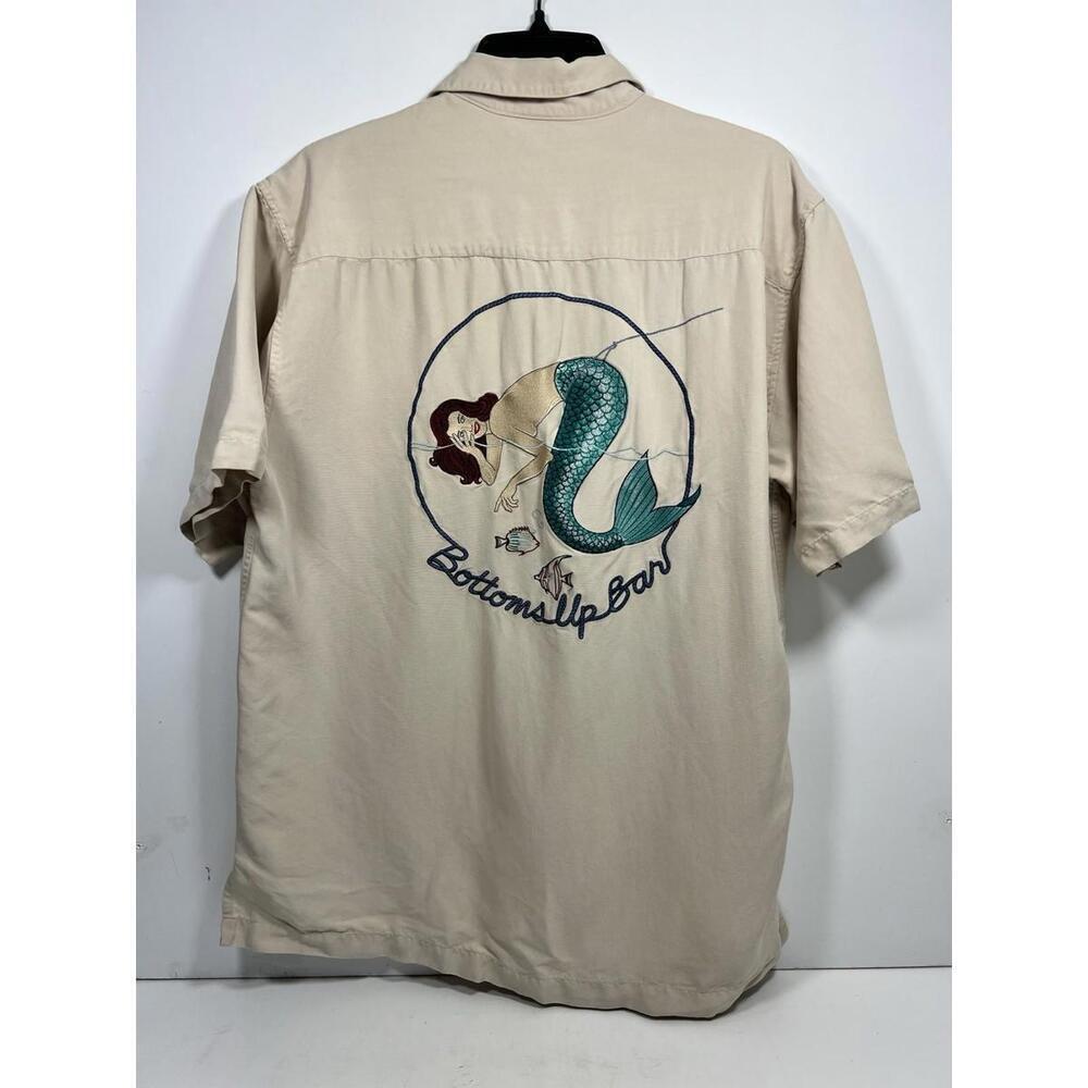 Tori Richard Bottoms Up Mermaid Shirt Silk Embroidered Men S Nautical Hawaiian